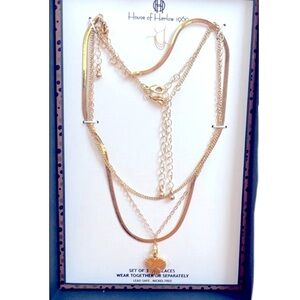 NWT ⚜️ 💛⚜️ House of Harlow 1960 Gorgeous Gold Tones Set of 3 Necklaces